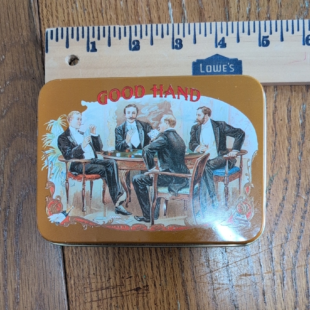 Enesco Gold Card Game Tin Box With Cards